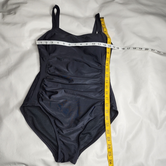 Firpearl Swimsuit Ruched One Piece Black Adjustable Straps Women's Size 8 NWT - Picture 5 of 9